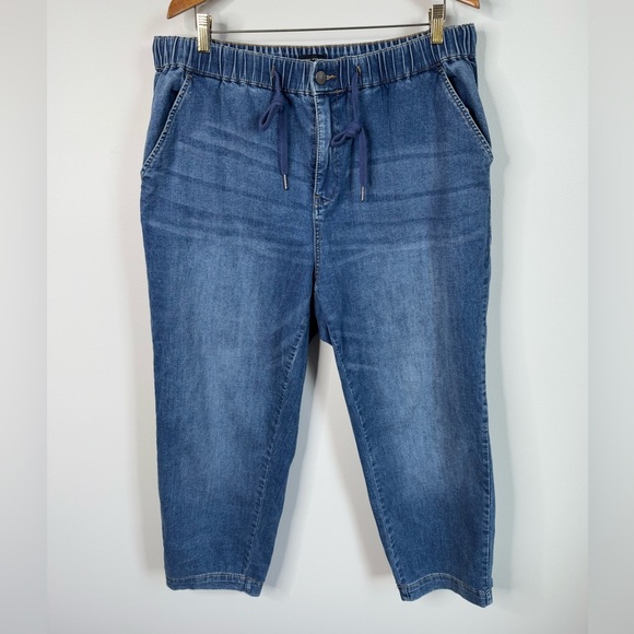 Universal Standard Comfort Denim Drawstring Jean Trouser Tidal Indigo Size S - Picture 1 of 9